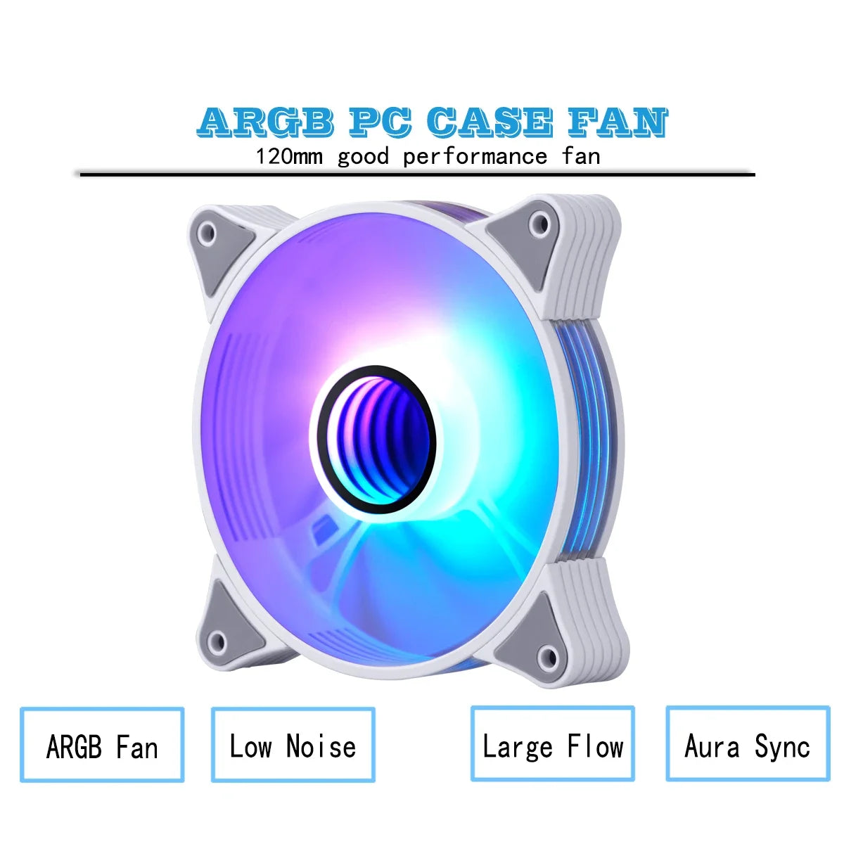 PC Fans 120Mm Rgb Ar12Pro Branco Case Coolers Argb Fan 5V3Pin Aura Sync  PC Gaming Case Ventoinha Computer Cooling Fan