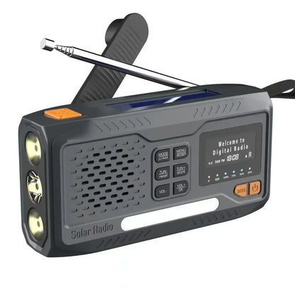 DAB/FM Bluetooth Emergency Radio Portable Solar Radio Receiver Hand Crank Dynamo Outdoor Radio Camping Speaker with Flashlight