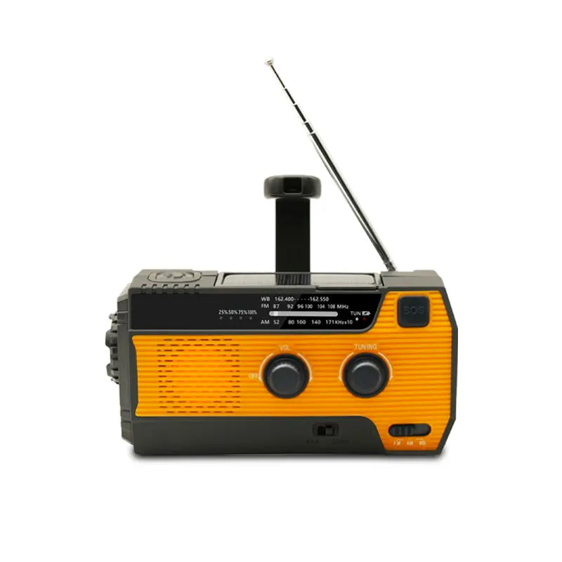 Portable Emergency Radio 4000Mah Solar Hand Crank Cell Phone Charger Radios AM/FM LED Flashlight Outdoor Indoor Light Night
