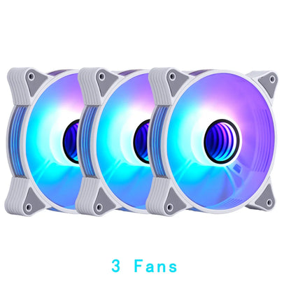 PC Fans 120Mm Rgb Ar12Pro Branco Case Coolers Argb Fan 5V3Pin Aura Sync  PC Gaming Case Ventoinha Computer Cooling Fan