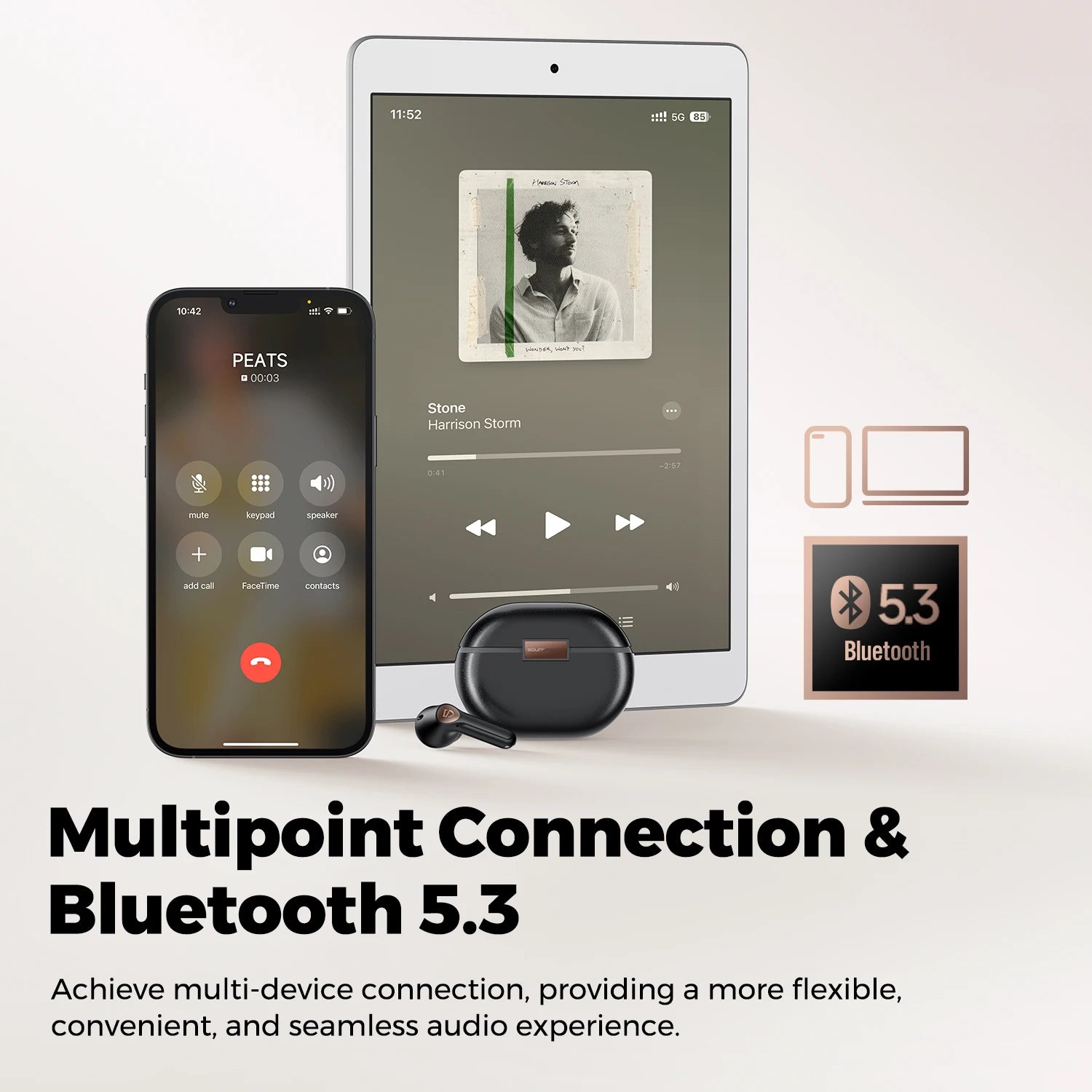 Air4 Pro ANC Bluetooth 5.3 Wireless Earbuds with Lossless Sound & Aptx Voice, Multipoint Connection, In-Ear Detection