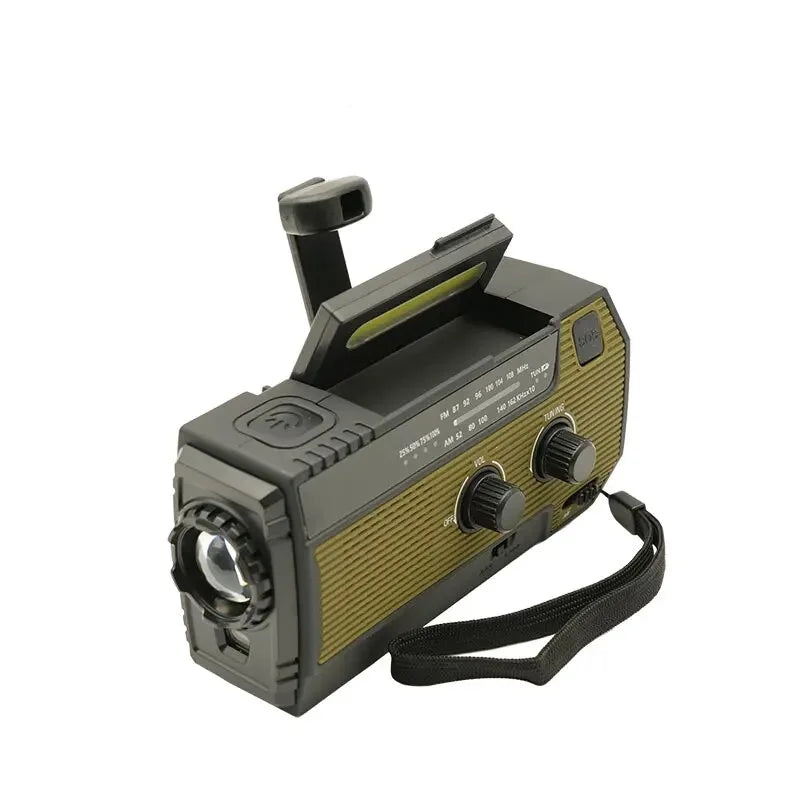 Portable Emergency Radio 4000Mah Solar Hand Crank Cell Phone Charger Radios AM/FM LED Flashlight Outdoor Indoor Light Night